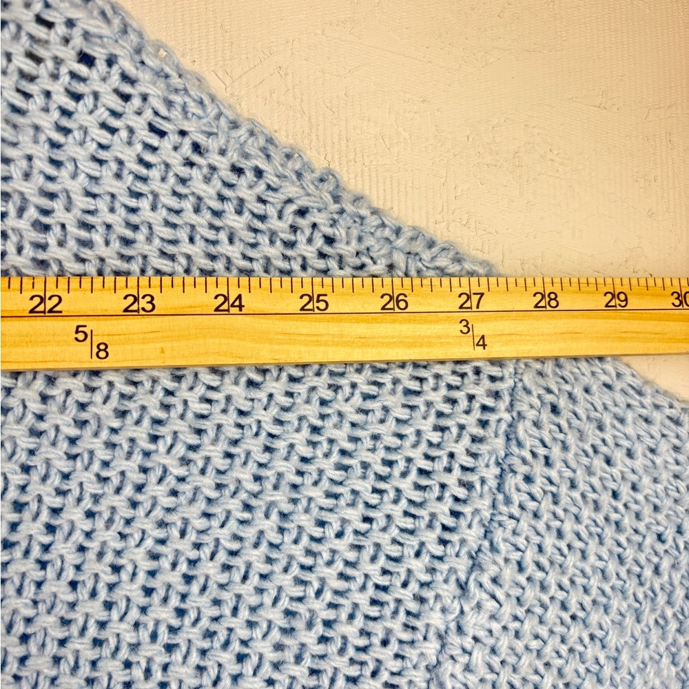 a.n.a Light Blue Cowl Neck Crotchet Sweater Sz XL Chunky Baggy Boho - Picture 6 of 8